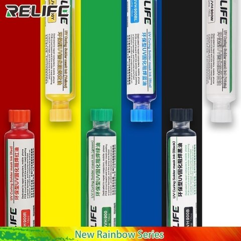Máscara de soldadura RELIFE RL-UVH900R, roja, 10 ml, UV Vista previa  2