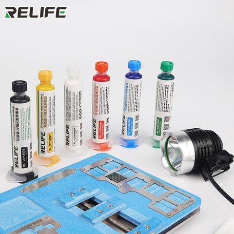 Máscara de soldadura RELIFE RL-UVH900R, roja, 10 ml, UV Vista previa  3