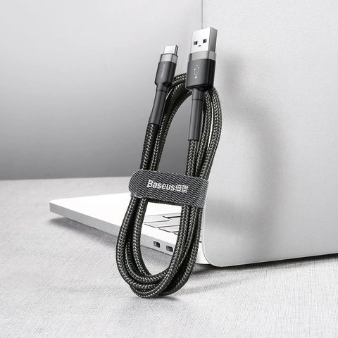 USB кабель Baseus Cafule, USB тип-C, USB тип-A, 300 см, 2 A, черный, #CATKLF-UG1 Превью 3