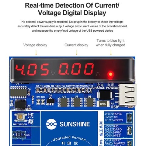 Cable para activar batería Sunshine SS-915 V9.0, circuito de activación de batería, iphone 6 - 15 pro max / samsung / huawei / xiaomi Vista previa  3