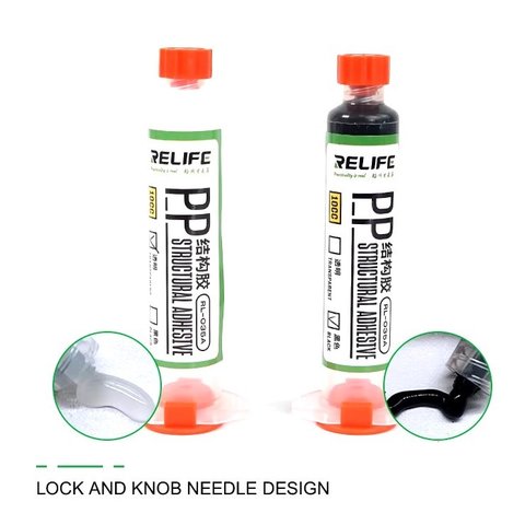 Adhesivo RELIFE RL-035A, poliuretano, negro, para pegar tapas traseras, para marcos de pantalla, 30 ml Vista previa  1
