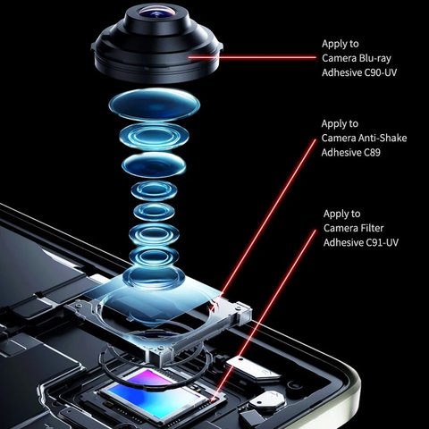 Adhesivo Mechanic C90-UV, para reparación de cámara, 3 g, blue light Vista previa  2