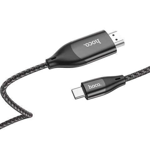 Адаптер Hoco UA16, для проектора, для монітора, USB тип-C, HDMI, сірий, 4K, #6931474755025 Прев'ю 1