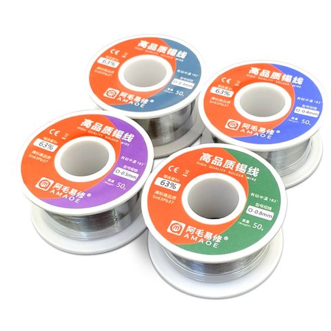 Припій Amaoe 6337-O, Sn 63% , Pb 37%, 0,3 мм, 50 г Прев'ю 2