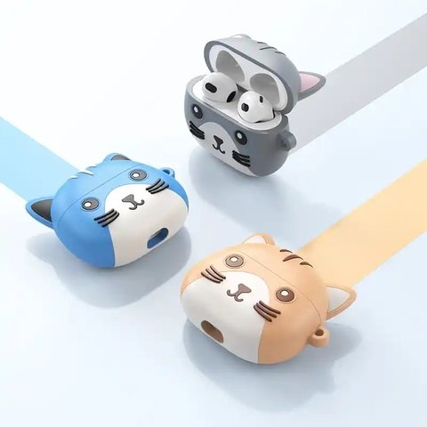 Гарнітура Hoco EW46, бездротова, синя, біла, з силіконовим чохлом, dodge cat, #6931474788870 Прев'ю 2