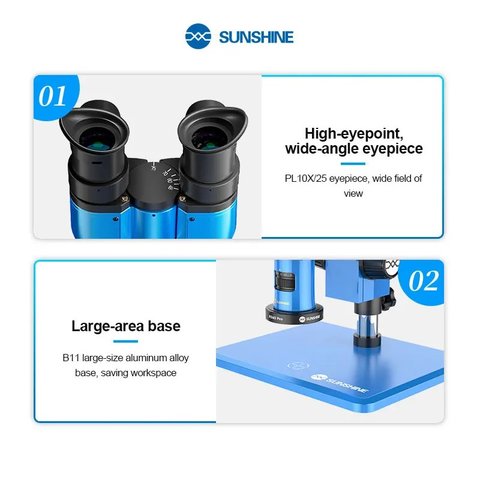 Микроскоп Sunshine R360 Pro, тринокулярный, 7X-45X Превью 12