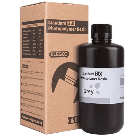 Фотополімерна смола для 3D-принтера ELEGOO Standard Resin V2.0 Grey, 1 кг Прев'ю 5