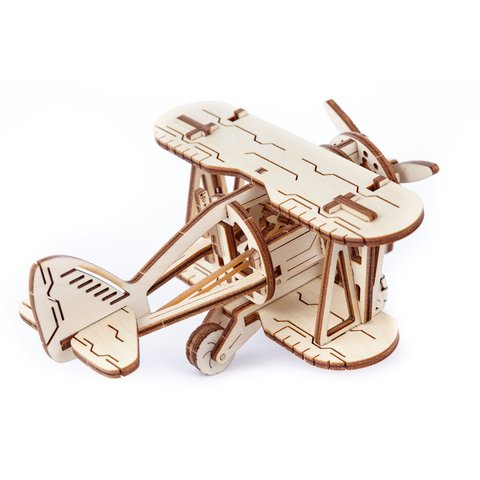 Mechanical 3D Puzzle Wooden.City Biplane Preview 3